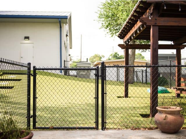 black vinyl coated chain link fence