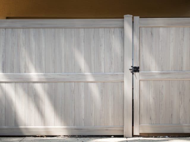 heartwood vinyl privacy weathered gray
