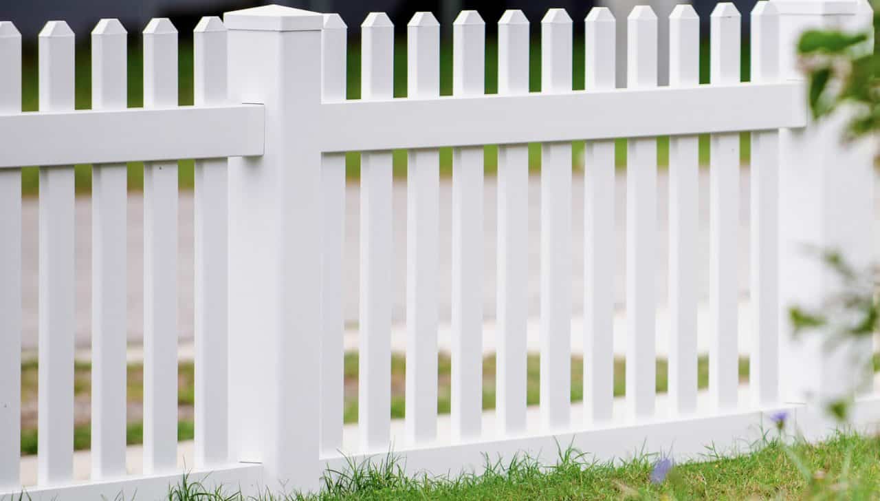 Ensley Fence Company picket white vinyl
