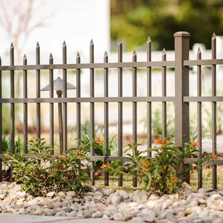 Ensley Fence Company tan aluminum fence