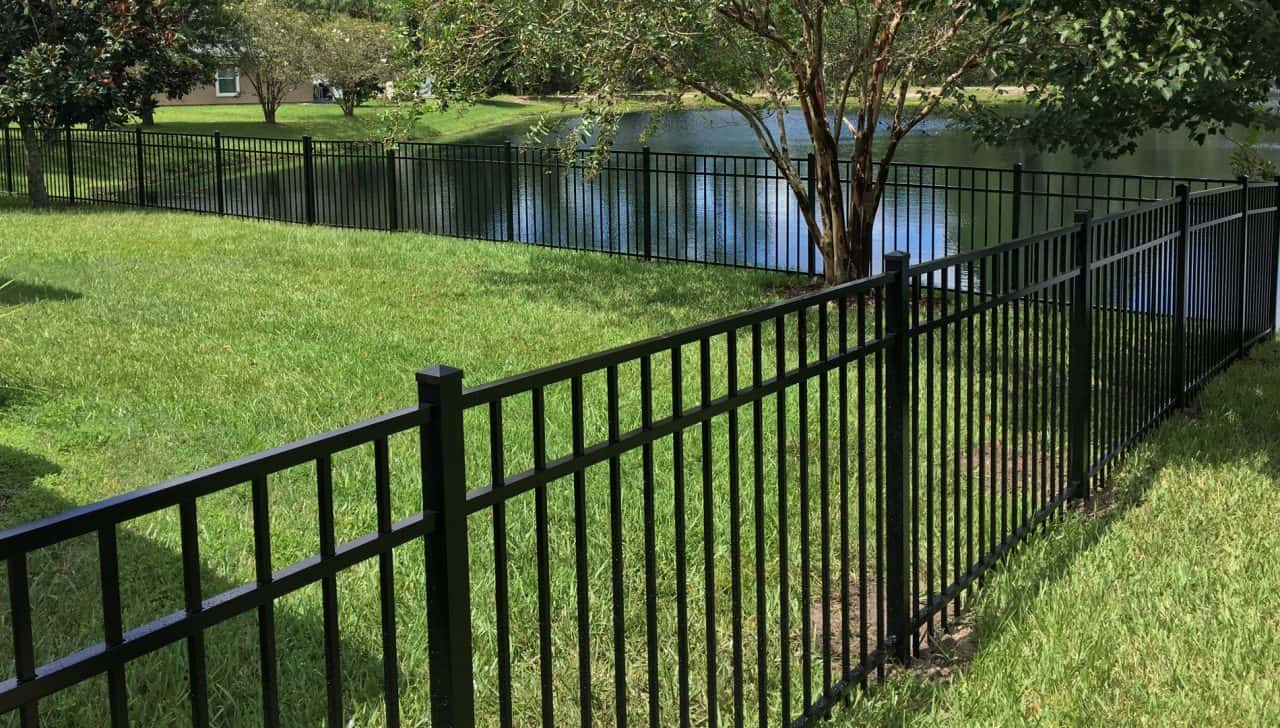 Easley Fence Company black aluminum fence