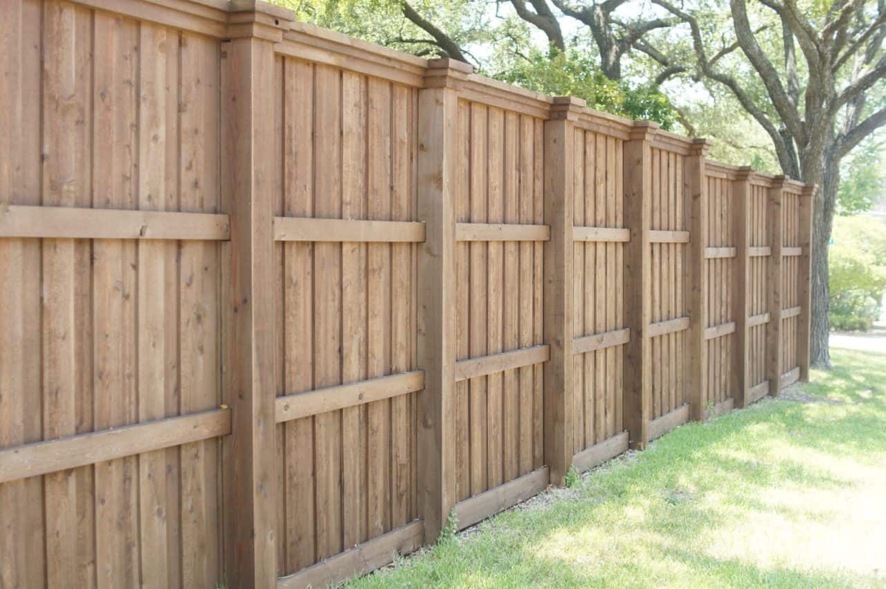 fence installation in southlake dark stained wood fence