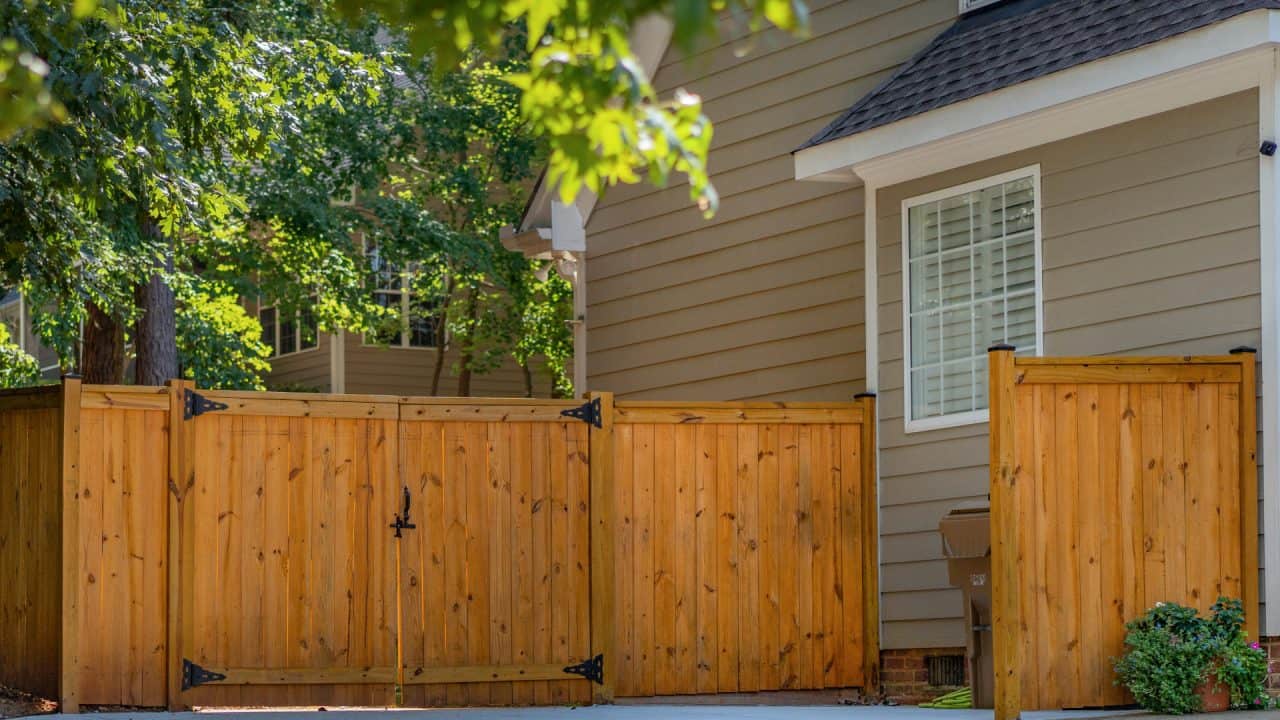 fence company abington stained wood fence with gate