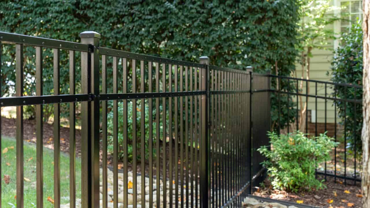 iron metal fence black aluminum