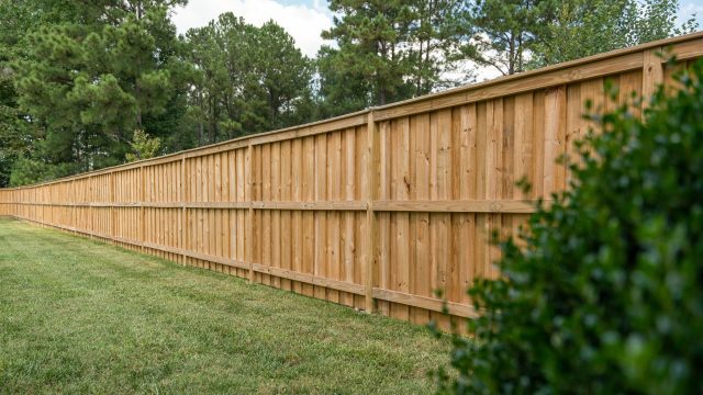 wooden perimeter fence