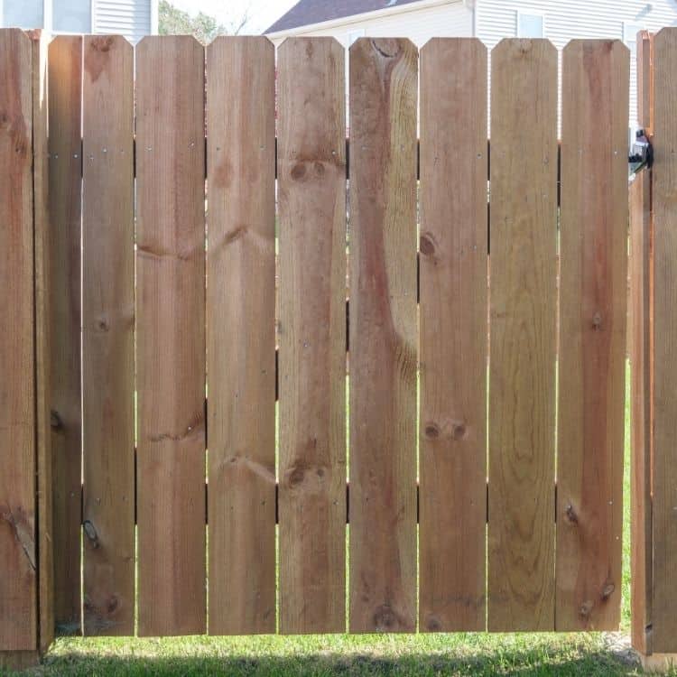 Backyard wooden fences