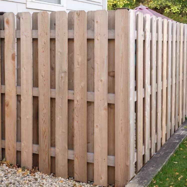 Staggered wood fence